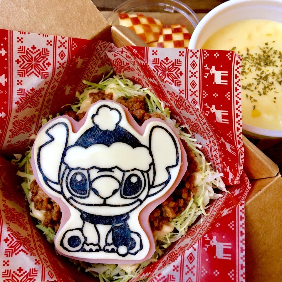クリスマス弁当♪スティッチ☆キャラ弁(海苔切り)